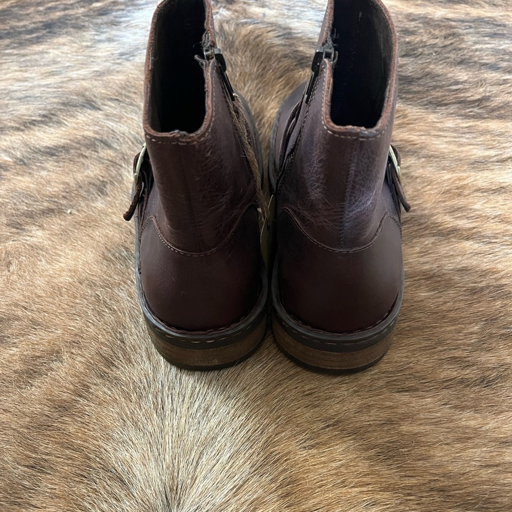 Born Dark Brown Leather Ankle Boots - Picture 3 of 9